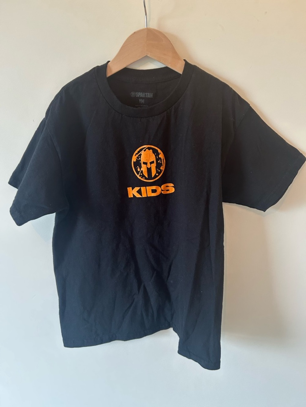 Kids Black Tee with Orange Logo